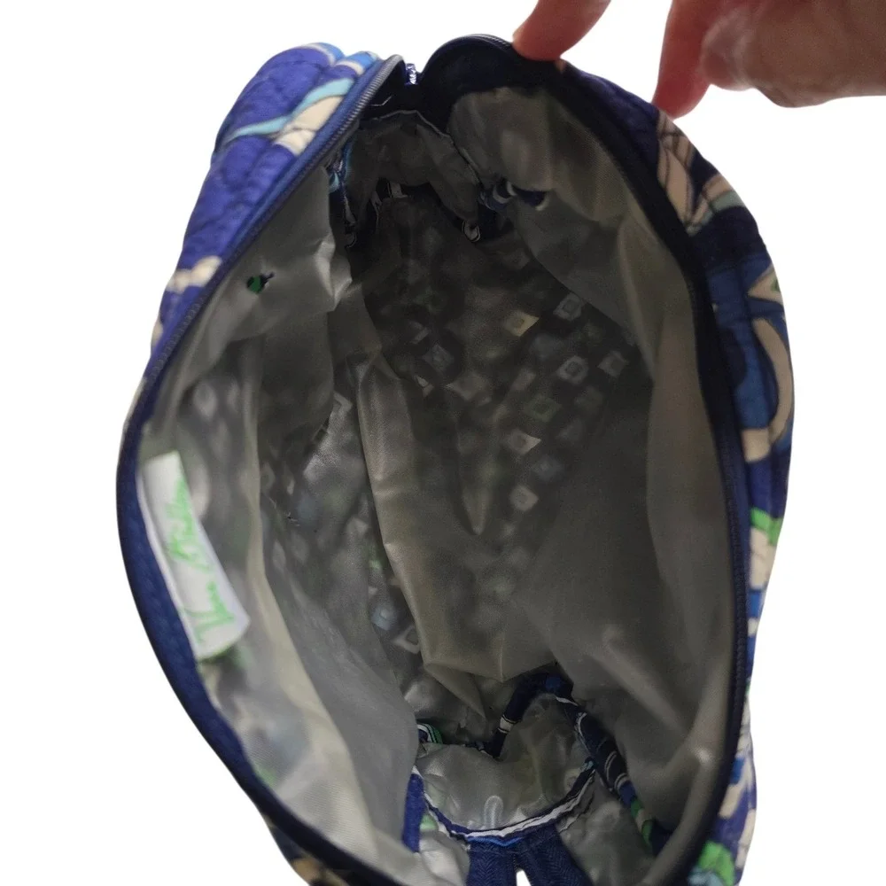Vera Bradley Mediterranean‎ Blue Night and Day Quilted Cosmetic Makeup Bag